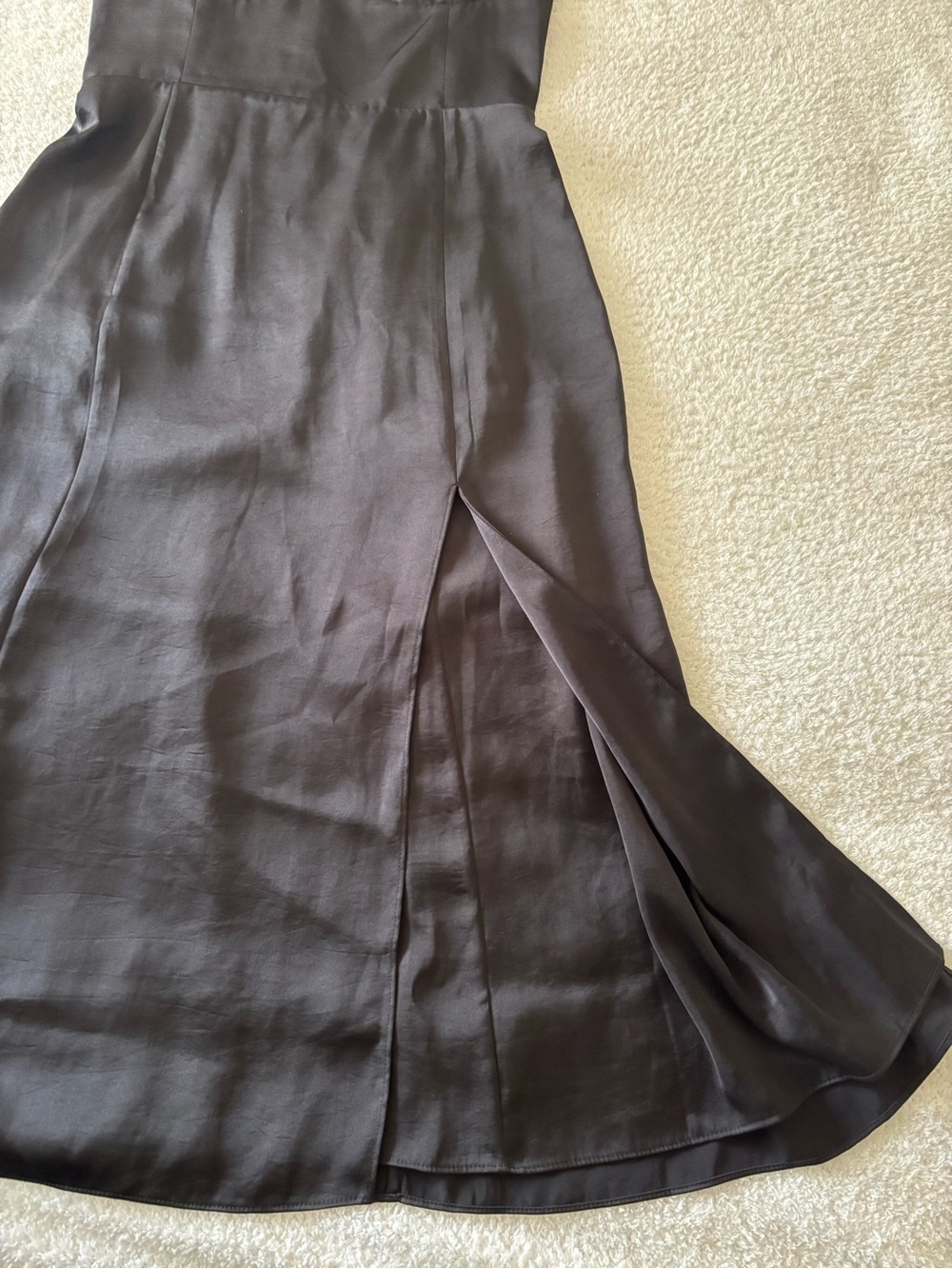 Aritzia Wilfred Black Satin Midi Dress Size 2 - Picture 13 of 14